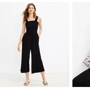 Loft smocked black jumpsuit - NWT